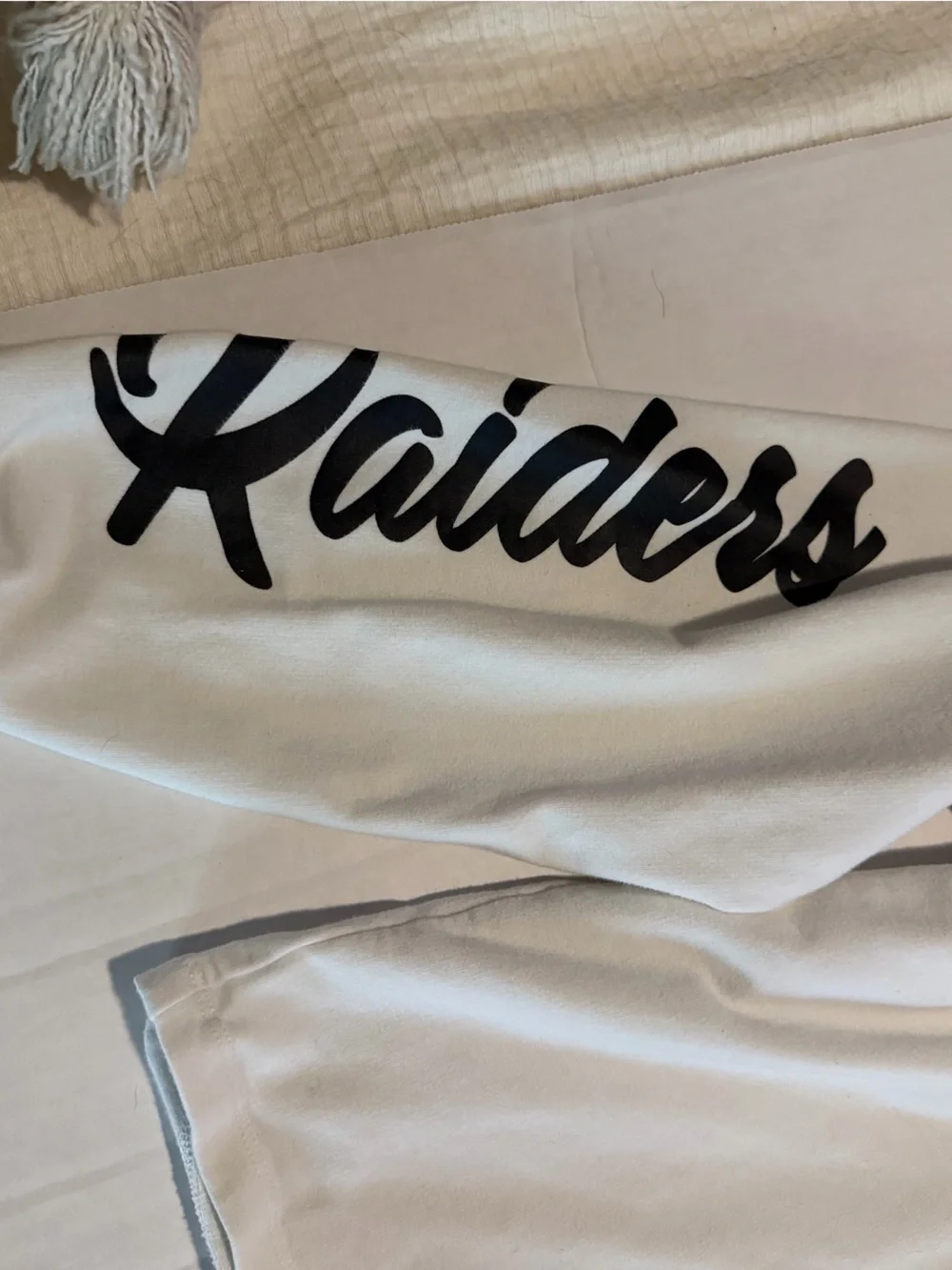 Riders by Lee Kids White Pajama Bottoms with Black Raiders Script